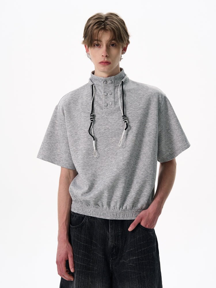 Stand Collar Tee / スタンドカラー Tシャツ メンズ 半袖 無地 きれいめ ベーシック OR4380 - ORUN