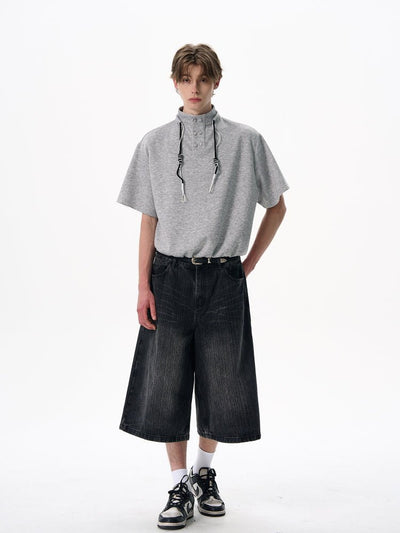 Stand Collar Tee / スタンドカラー Tシャツ メンズ 半袖 無地 きれいめ ベーシック OR4380 - ORUN