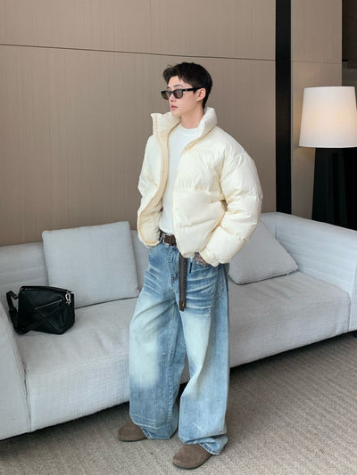 Stand Collar White Duck Down Jacket OR4812 - 韓国メンズファッション通販 - ORUN - 