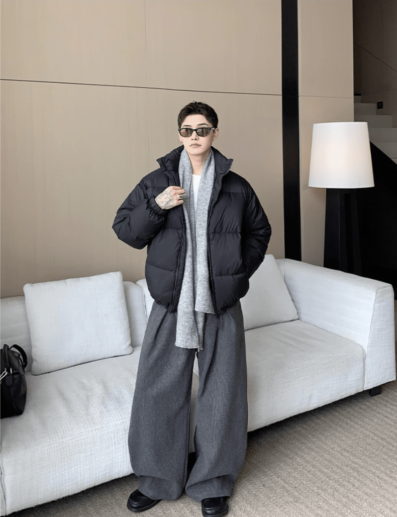 Stand Collar White Duck Down Jacket OR4812 - 韓国メンズファッション通販 - ORUN - 