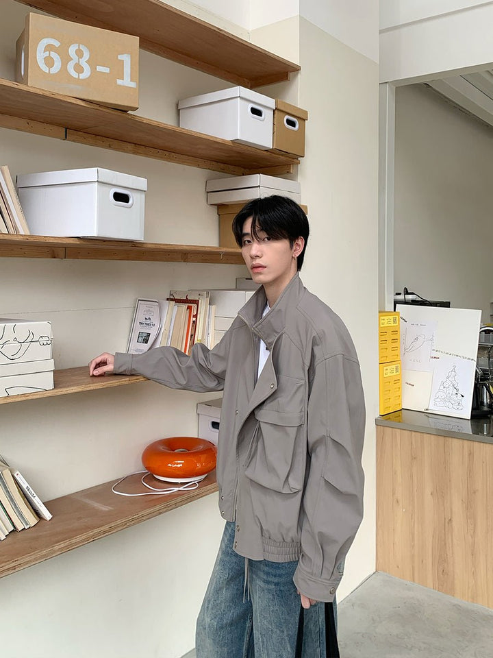 Stand collar work jacket OR4198 – 韓国メンズファッション通販