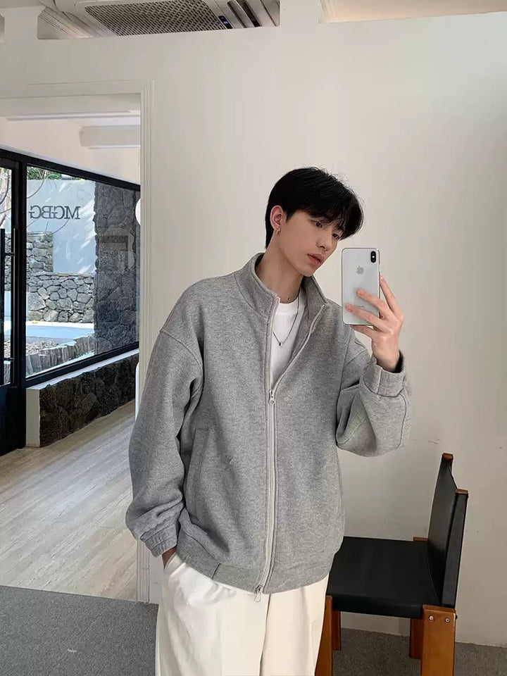 Stand collar zipper sweatshirt OR3916 – 韓国メンズファッション通販