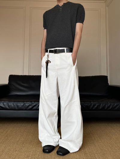 Stitch design A - line white jeans OR4397 - 韓国メンズファッション通販 - ORUN - 