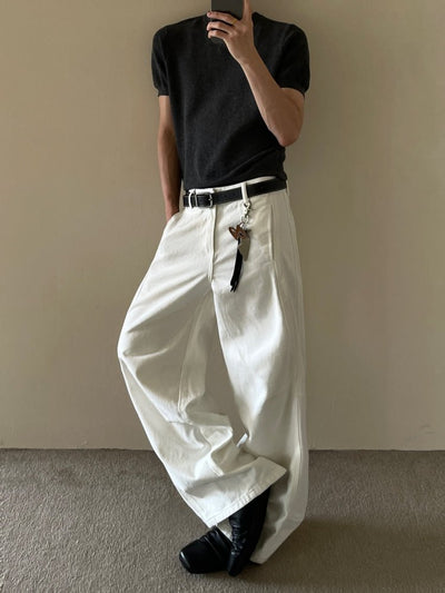 Stitch design A - line white jeans OR4397 - 韓国メンズファッション通販 - ORUN - 