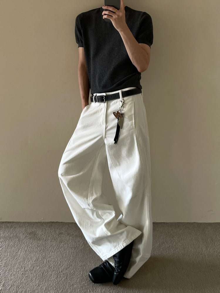 Stitch design A - line white jeans OR4397 - 韓国メンズファッション通販 - ORUN - 