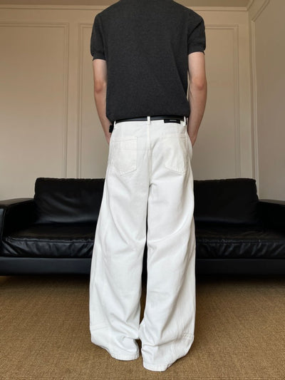 Stitch design A - line white jeans OR4397 - 韓国メンズファッション通販 - ORUN - 