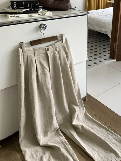 Straight beige slacks OR3288 - ORUN