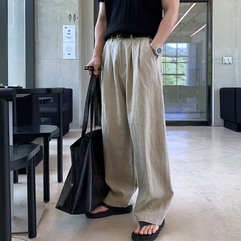 Straight beige slacks OR3288 - ORUN
