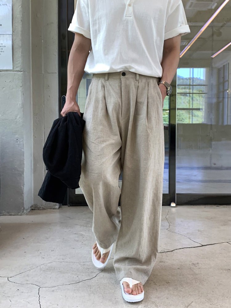 Straight beige slacks OR3288 - ORUN