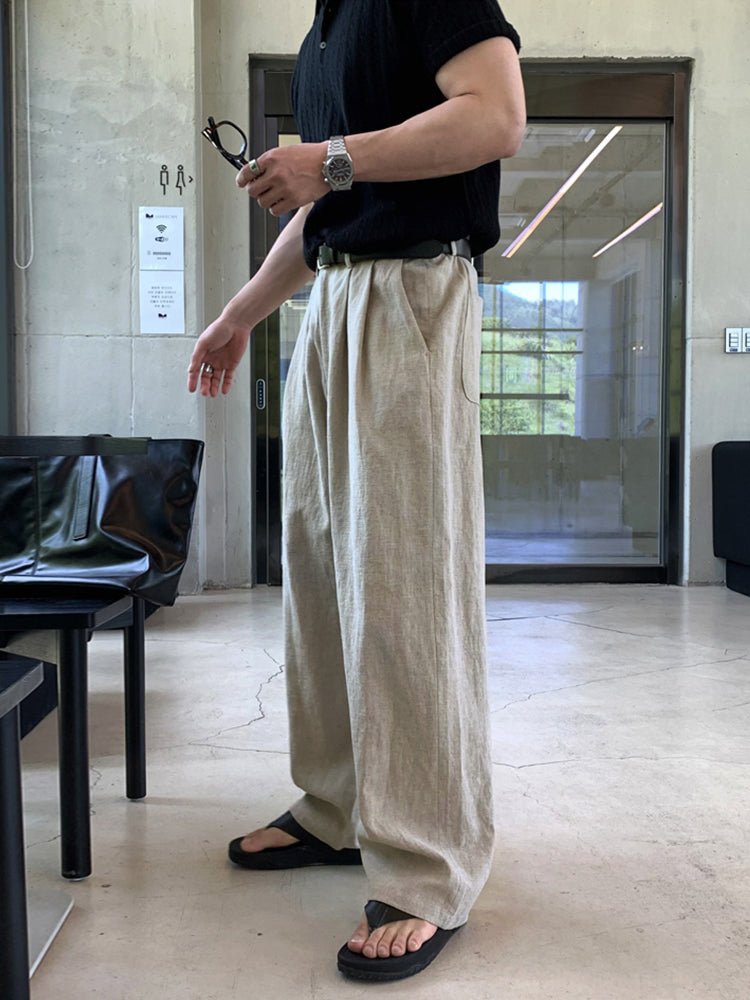 Straight beige slacks OR3288 - ORUN