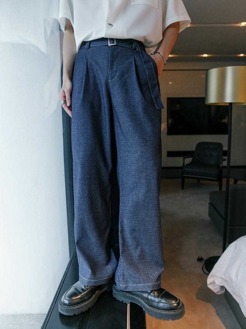 Straight denim belt pants OR3308 - ORUN