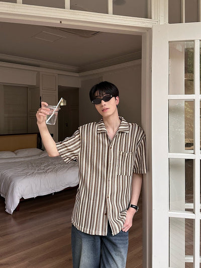 Striped knit shirt OR2862 - ORUN