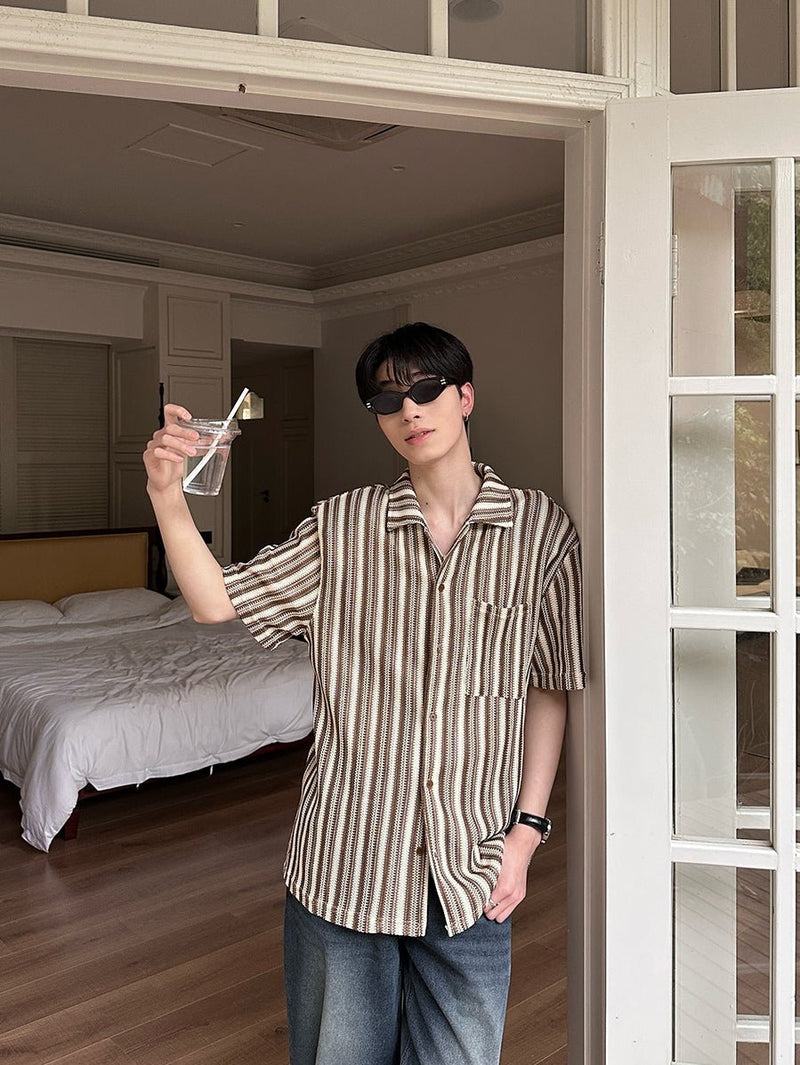 Striped knit shirt OR2862 - ORUN