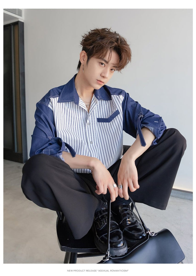 Striped long sleeve shirt OR4205 - ORUN