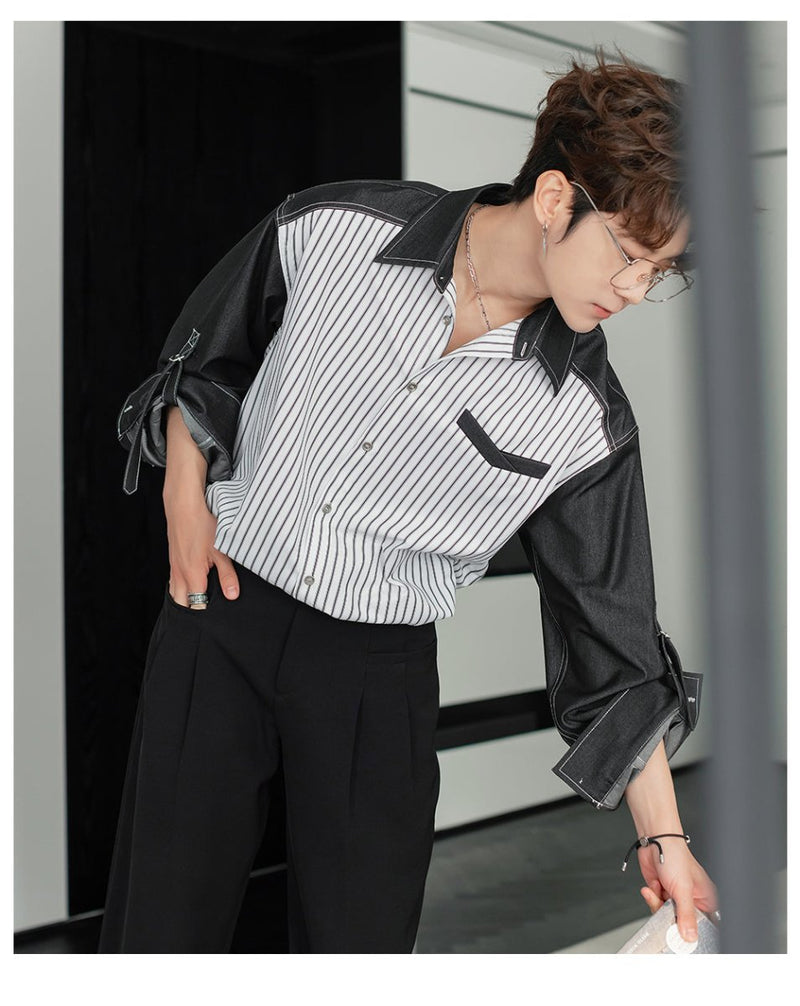 Striped long sleeve shirt OR4205 - ORUN