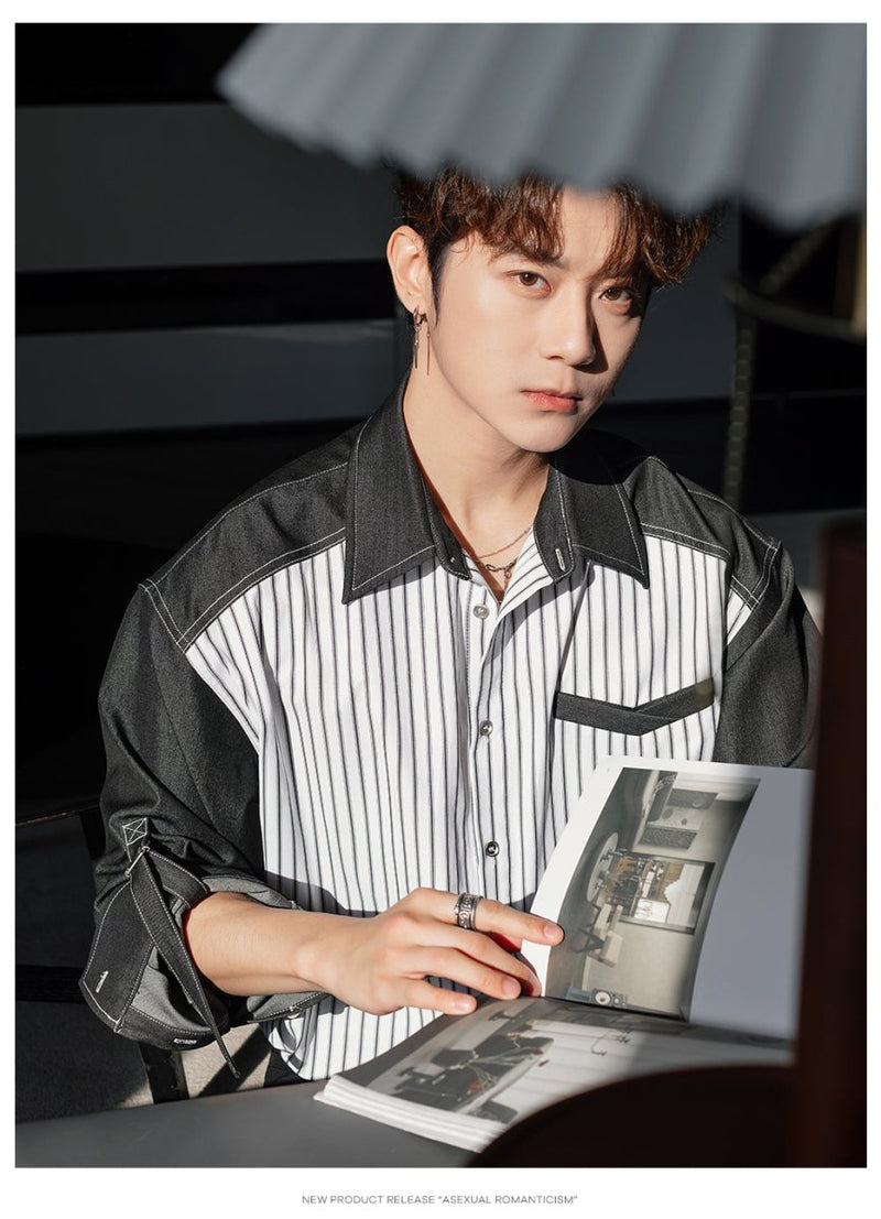 Striped long sleeve shirt OR4205 - ORUN