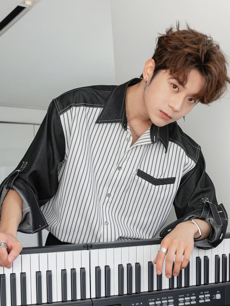 Striped long sleeve shirt OR4205 - ORUN