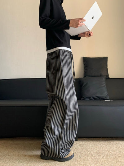 ストライプワイドレッグパンツ メンズ｜Striped Wide PANTS OR4492 - 韓国メンズファッション通販 - ORUN - 