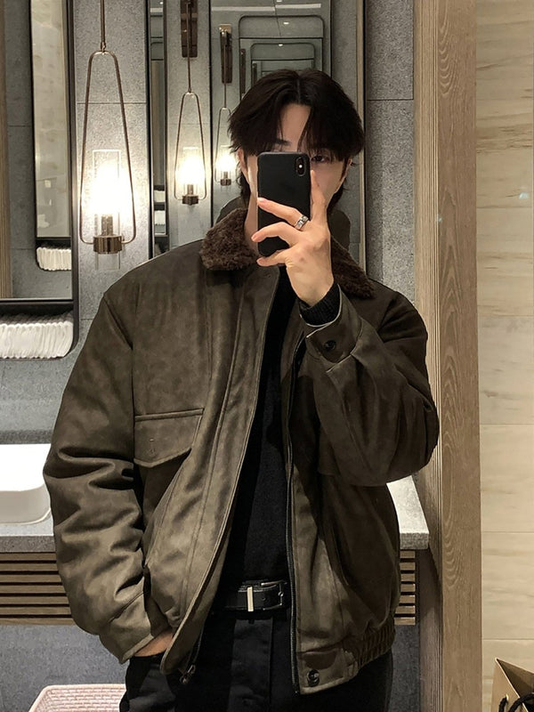 Suede fur collar jacket OR4884