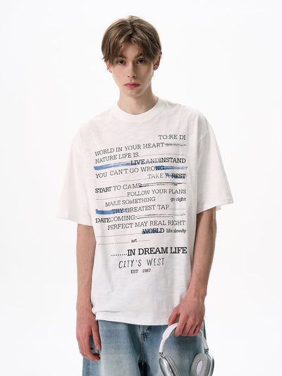 シティウェストグラフィックTシャツ メンズ｜CITYS WEST TEE OR4432 - 韓国メンズファッション通販 - ORUN - 