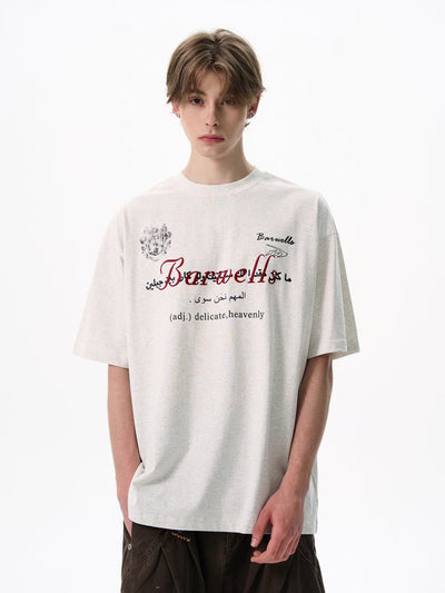 エンブロイダリーレターTシャツ メンズ｜Embroidered TEE OR4433 - 韓国メンズファッション通販 - ORUN - 