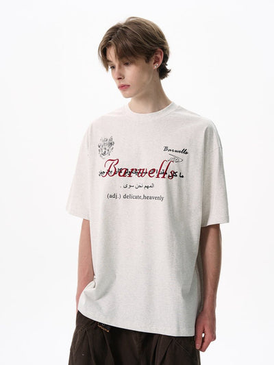 エンブロイダリーレターTシャツ メンズ｜Embroidered TEE OR4433 - 韓国メンズファッション通販 - ORUN - 