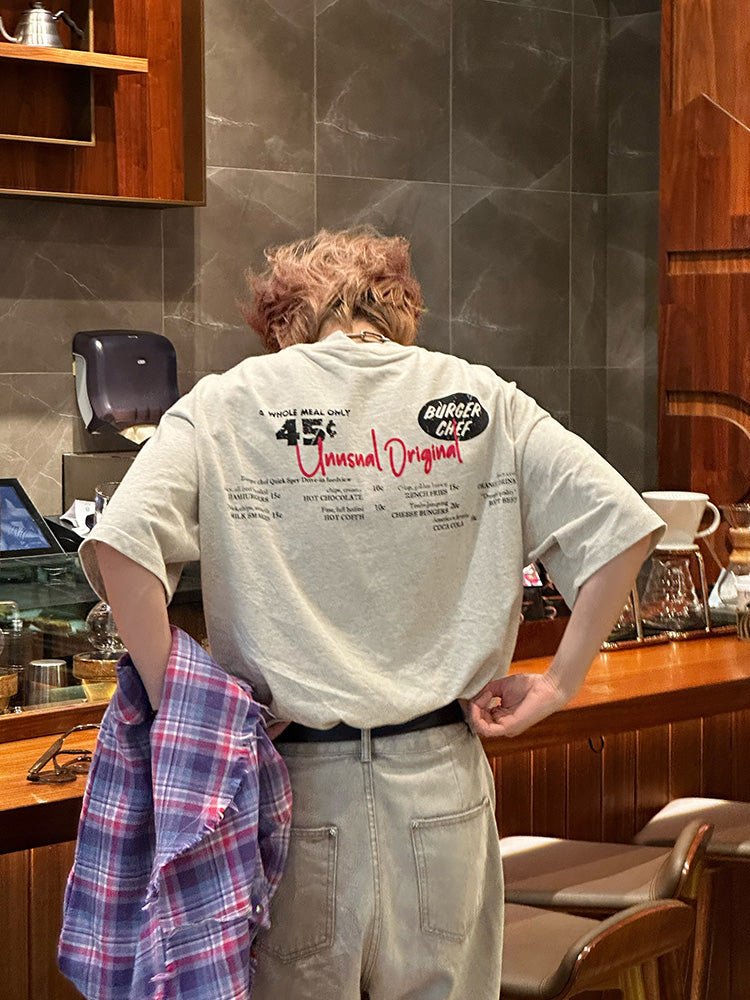 ハンバーガープリントTシャツ メンズ｜Hamburger Print TEE OR4481 - 韓国メンズファッション通販 - ORUN - 