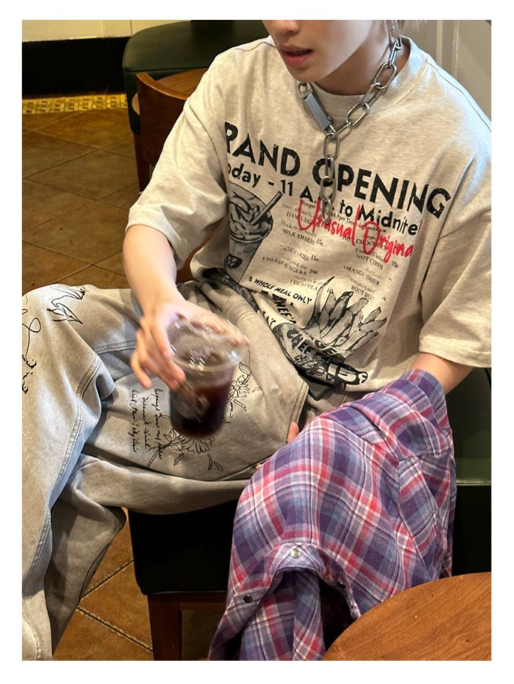 ハンバーガープリントTシャツ メンズ｜Hamburger Print TEE OR4481 - 韓国メンズファッション通販 - ORUN - 