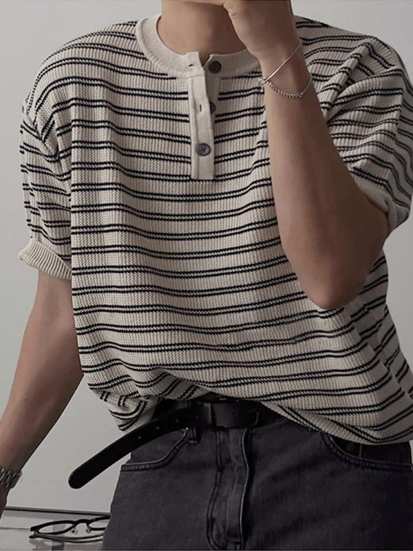 ヘンリーカラーストライプTシャツ メンズ｜Henry Stripe TEE OR4485