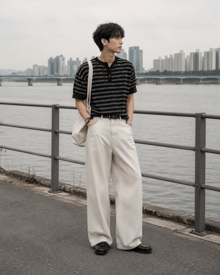 ヘンリーカラーストライプTシャツ メンズ｜Henry Stripe TEE OR4485