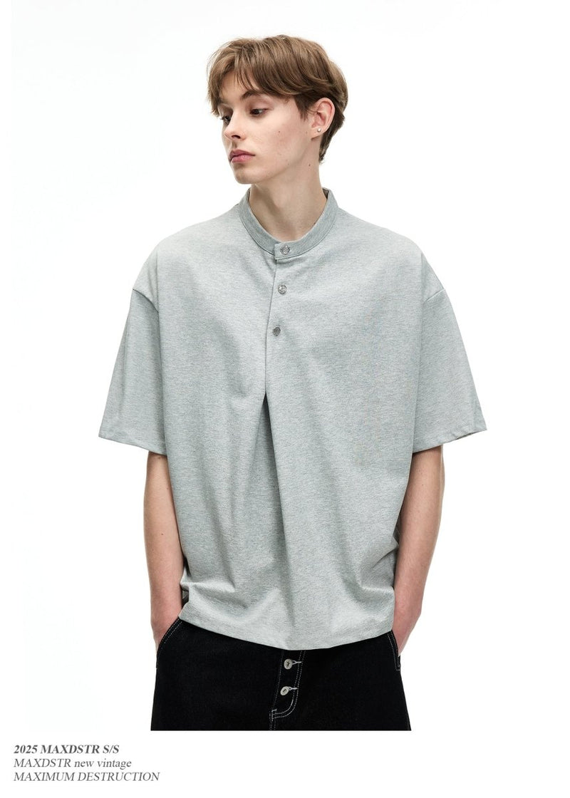 モダンバンドカラービッグシルエットTシャツ メンズ / Modern Band Collar OR4420 - 韓国メンズファッション通販 - ORUN - 