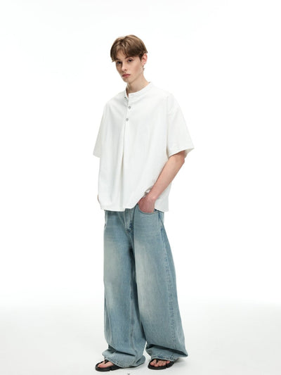 モダンバンドカラービッグシルエットTシャツ メンズ / Modern Band Collar OR4420 - 韓国メンズファッション通販 - ORUN - 
