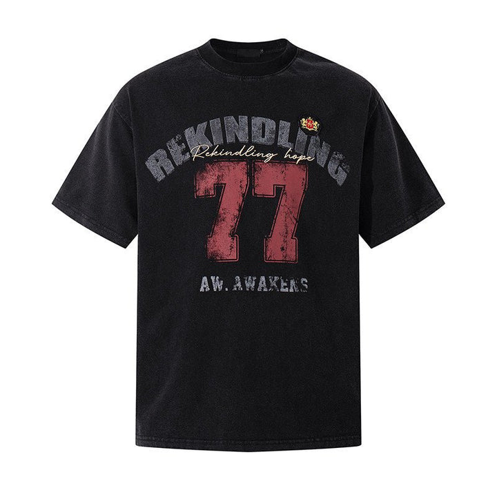 コットン ナンバリング グラフィックTシャツ OR5158 – 韓国メンズ