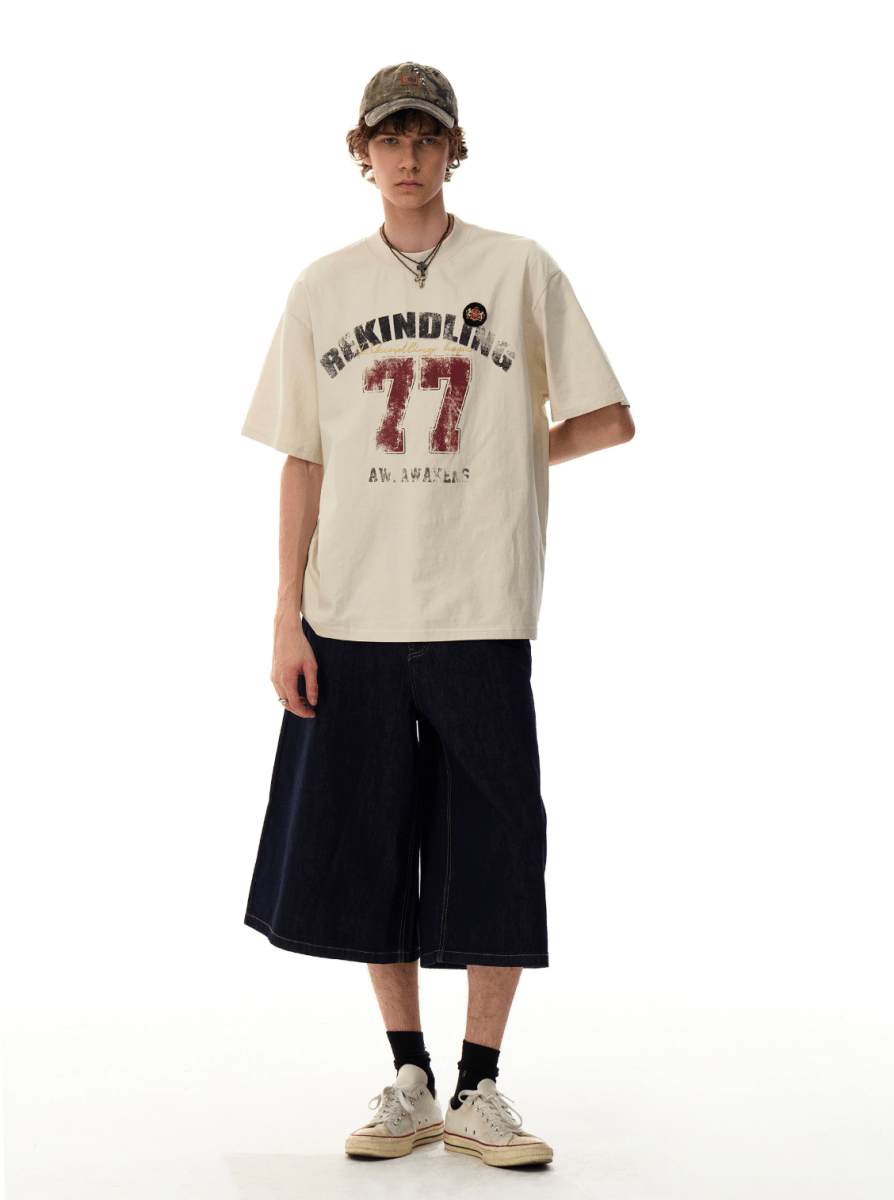 コットン ナンバリング グラフィックTシャツ OR5158 – 韓国メンズ