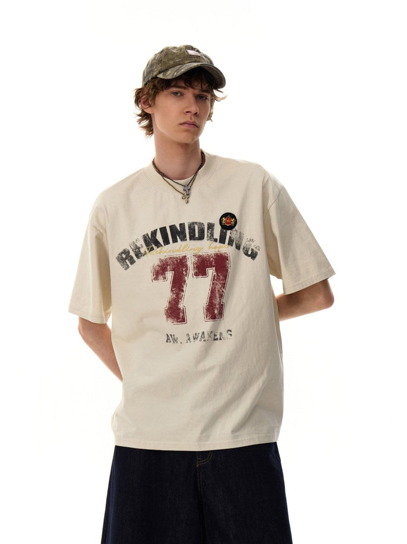 コットン ナンバリング グラフィックTシャツ OR5158 – 韓国メンズ