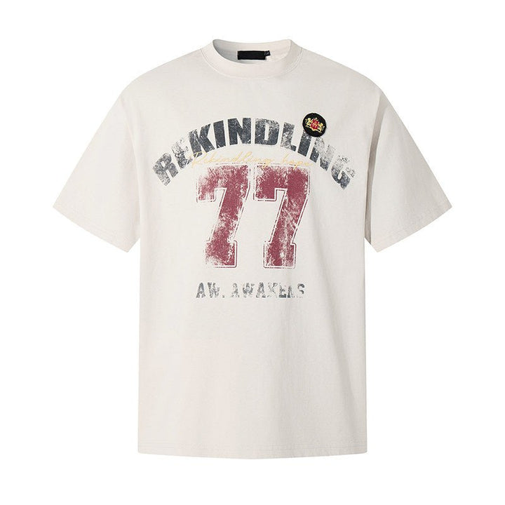 コットン ナンバリング グラフィックTシャツ OR5158 – 韓国メンズ