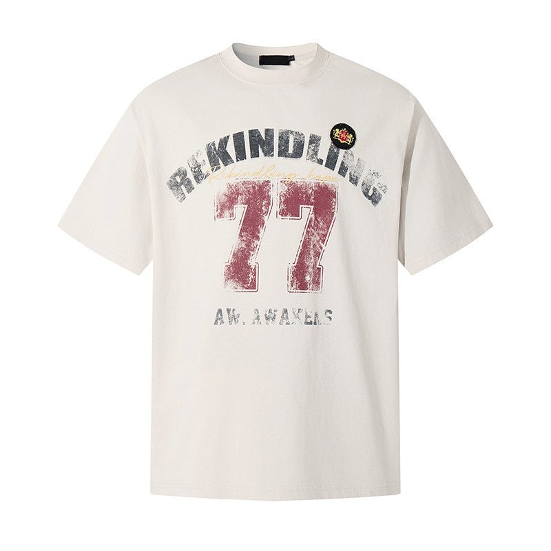 コットン ナンバリング グラフィックTシャツ OR5158 – 韓国メンズ