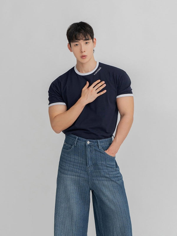 リブ テキストロゴ クルーネックTシャツ OR5274
