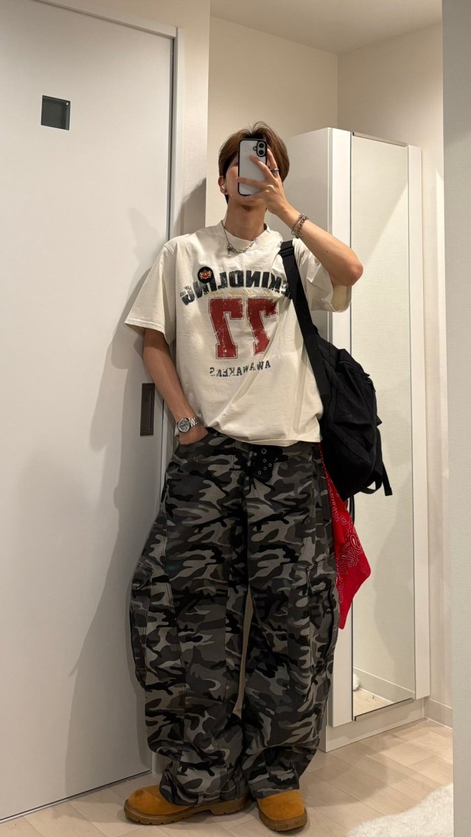 ヴィンテージナンバリングプリントオーバーサイズTシャツ ORS-027