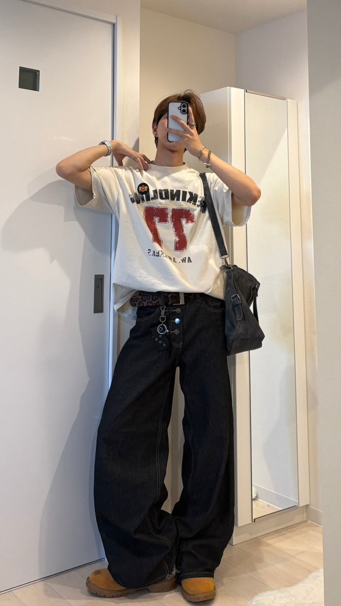 ヴィンテージナンバリングプリントオーバーサイズTシャツ ORS-027