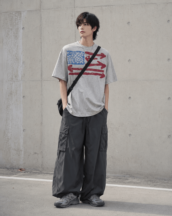 ダーティーウォッシュ フラッグ グラフィックTee OR5263