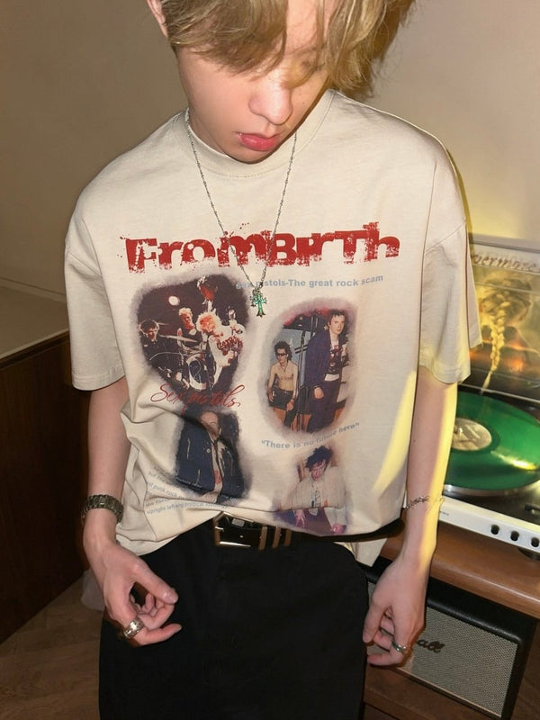 バンドフォトプリント・ヴィンテージTシャツOR5337