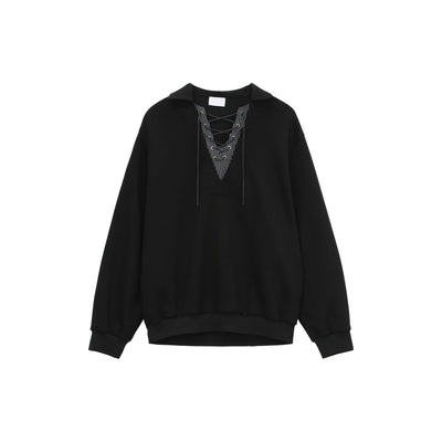 V - neck lace - up polo shirt OR4656 - 韓国メンズファッション通販 - ORUN - 