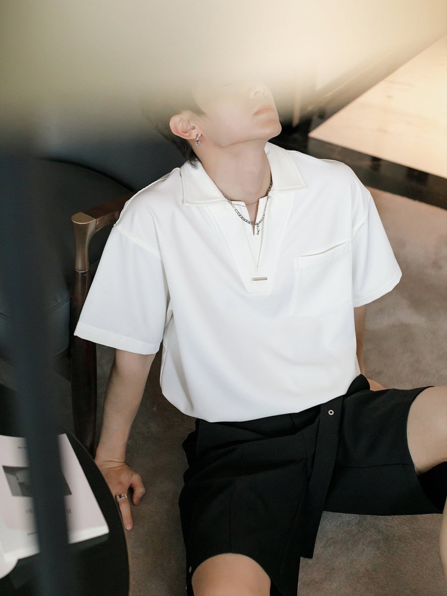 V neck polo shirt OR3087 – 韓国メンズファッション通販 - ORUN -