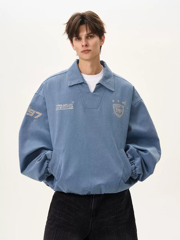 V-neck washed pullover jacket OR4117