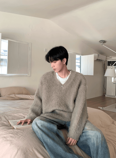 モヘアタッチVネックウールニット　OR4768 - 韓国メンズファッション通販 - ORUN - 