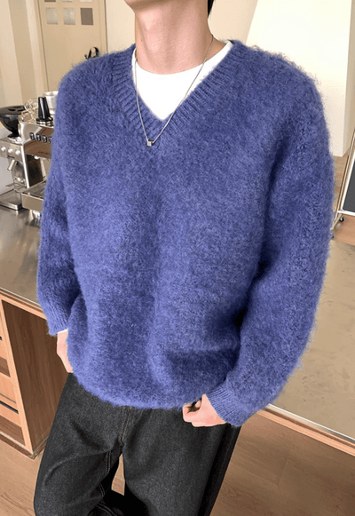 モヘアタッチVネックウールニット　OR4768 - 韓国メンズファッション通販 - ORUN - 