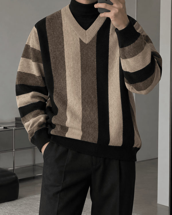 V Neck Knit Sweater or786