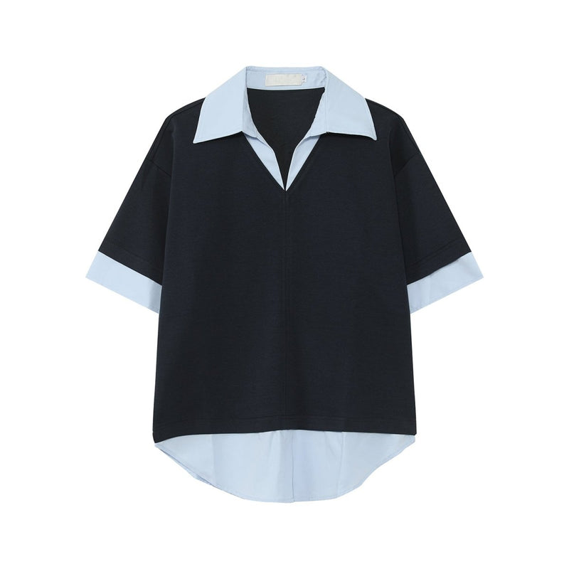 フェイクレイヤード・Vネックシャツ/ shirt OR4526 - 韓国メンズファッション通販 - ORUN - 