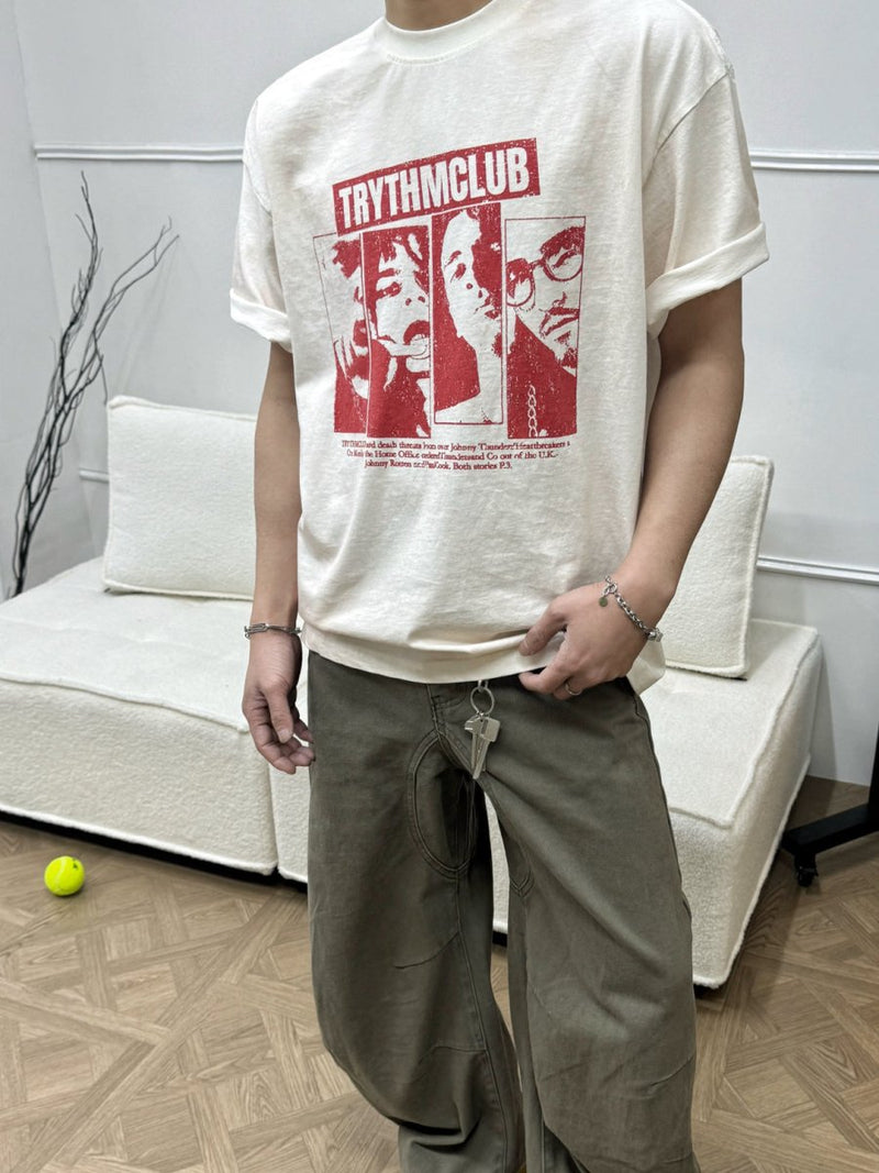 Vintage short sleeve T-shirt OR4520 - 韓国メンズファッション通販 - ORUN - 
